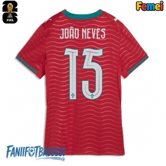 Portugalia Joao Neves #15 Echipament de Fotbal Replică Mondial 2026 Femei Acasa